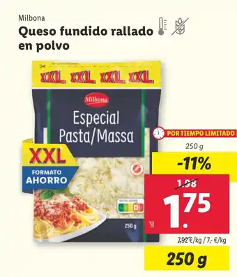 Lidl MILBONA Queso fundido rallado en polvo oferta