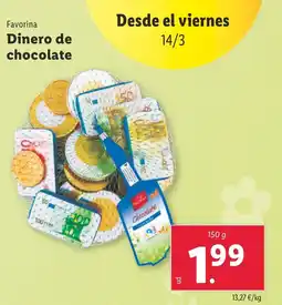 Lidl FAVORINA Dinero de chocolate oferta