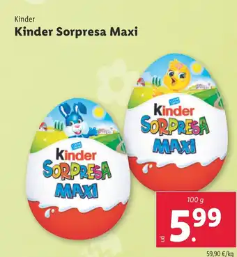 Lidl KINDER Sorpresa Maxi oferta