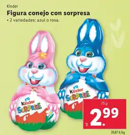 Lidl KINDER Figura conejo con sorpresa oferta