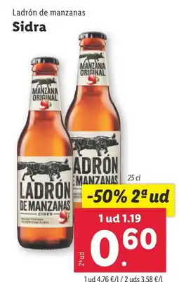 Lidl LADRON DE MANZANAS Sidra oferta