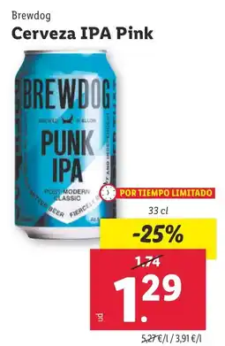 Lidl BREWDOG Cerveza IPA Pink oferta