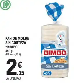 E.Leclerc "BIMBO" Pan de molde sin corteza oferta