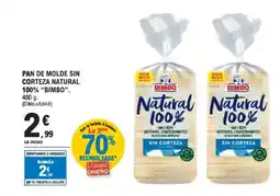 E.Leclerc BIMBO Pan de molde sin corteza natural 100% oferta