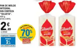 E.Leclerc "SILUETA" Pan de molde integral sin corteza oferta