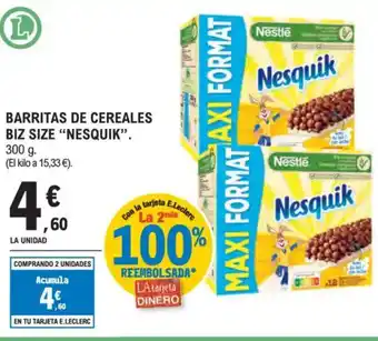 E.Leclerc "NESQUIK" Barritas de cereales biz size oferta