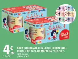 E.Leclerc "NESTLÉ” Pack chocolate con leche extrafino + regalo de taza de mafalda oferta