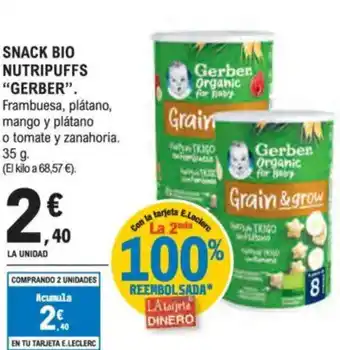 E.Leclerc "GERBER" Snack bio nutripuffs oferta