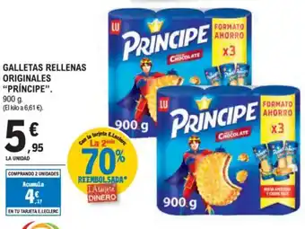 E.Leclerc “PRÍNCIPE” Galletas rellenas originales oferta