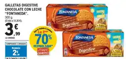 E.Leclerc "FONTANEDA" Galletas digestive chocolate con leche oferta