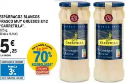 E.Leclerc "CARRETILLA" Espárragos blancos frasco muy gruesos 8/12 oferta