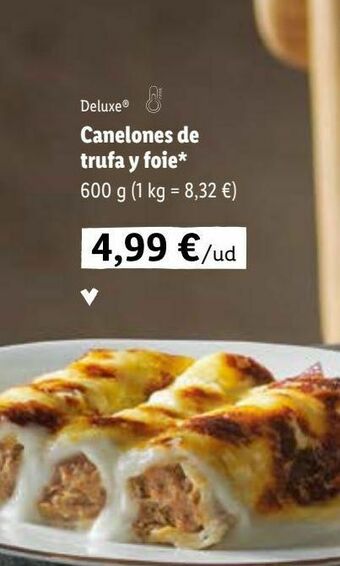 Lidl Canelones de trufa y foie* oferta