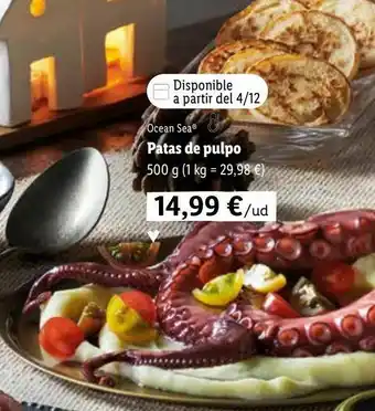Lidl Patas de pulpo oferta