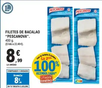 E.Leclerc PESCANOVA Filetes de bacalao oferta