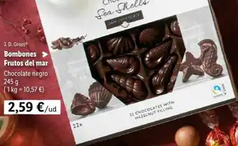 Lidl Bombones frutos del mar chocolate negro 245 g oferta