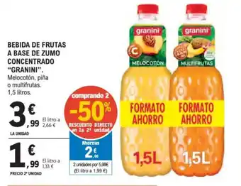 E.Leclerc "GRANINI" Bebida de frutas a base de zumo concentrado oferta