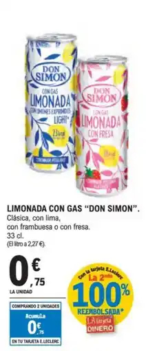 E.Leclerc "DON SIMON" Limonada con gas oferta