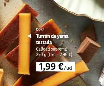 Lidl Turrón de yema tostada calidad suprema 250 g oferta