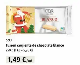Lidl Turrón crujiente de chocolate blanco 250 g oferta