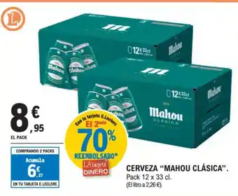 E.Leclerc "MAHOU CLÁSICA" Cerveza oferta