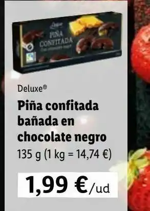 Lidl Piña confitada bañada en chocolate negro 135 g oferta