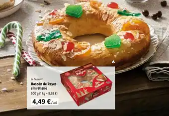 Lidl Roscón de reyes sin relleno 500 g oferta