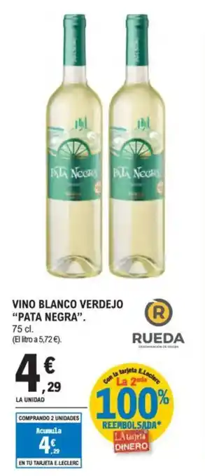 E.Leclerc "PATA NEGRA" Vino blanco verdejo oferta