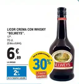 E.Leclerc "BELWEYS" Licor crema con whisky oferta