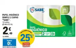 E.Leclerc IFA SABE Papel higiénico simple 2 capas oferta