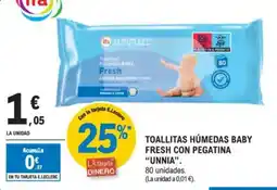 E.Leclerc IFA UNNIA Toallitas húmedas baby fresh con pegatina oferta