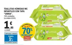 E.Leclerc IFA UNNIA Toallitas húmedas wc infantiles con tapa oferta