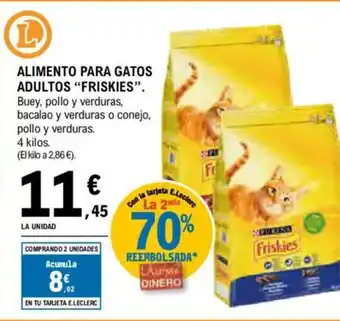 E.Leclerc "FRISKIES" Alimento para gatos adultos oferta