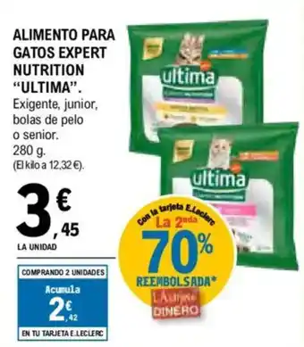 E.Leclerc "ULTIMA" Alimento para gatos expert nutrition oferta