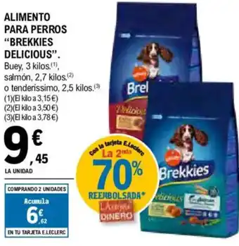 E.Leclerc "BREKKIES DELICIOUS" Alimento para perros oferta