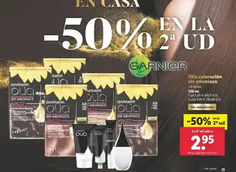 Lidl Tinte de pelo olia oferta