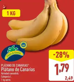 ALDI PLÁTANO DE CANARIASⓇ Plátano de Canarias oferta