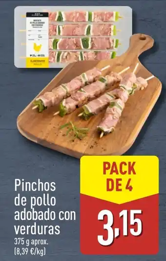 ALDI Pinchos de pollo adobado con verduras oferta