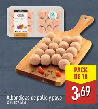 ALDI Albóndigas de pollo y pavo oferta