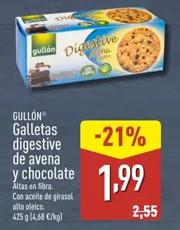 ALDI GULLÓN® Galletas digestive de avena y chocolate oferta