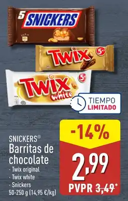 ALDI SNICKERS® Barritas de chocolate oferta