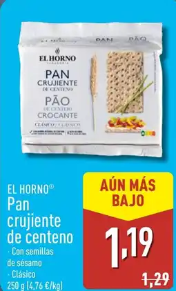 ALDI EL HORNO® Pan crujiente de centeno oferta