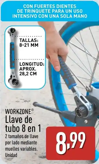 ALDI WORKZONE® Llave de tubo 8 en 1 oferta