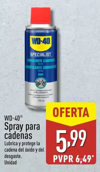 ALDI WD-40 Spray para cadenas oferta