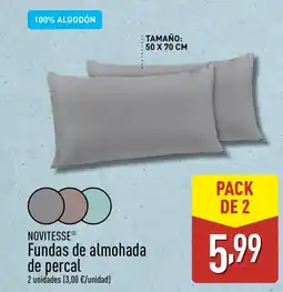 ALDI NOVITESSEⓇ Fundas de almohada de percal oferta