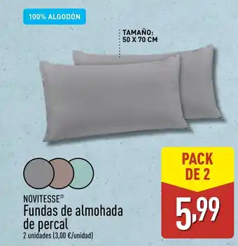 ALDI NOVITESSEⓇ Fundas de almohada de percal oferta