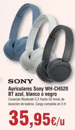 Hiper FROIZ SONY Auriculares Sony WH-CH520 BT azul, blanco o negro oferta