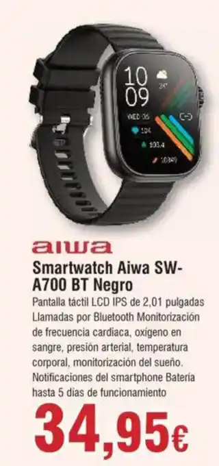 Hiper FROIZ AIWA Smartwatch Aiwa SW- A700 BT Negro oferta