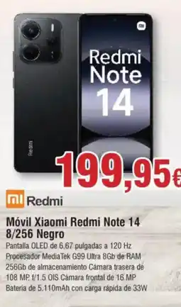 Hiper FROIZ REDMI Móvil Xiaomi Redmi Note 14 8/256 Negro oferta