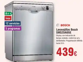 Hiper FROIZ BOSCH Lavavajillas Bosch SMS25AI05E oferta