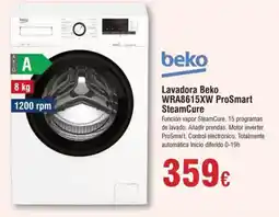 Hiper FROIZ BEKO Lavadora WRA8615XW ProSmart SteamCure oferta